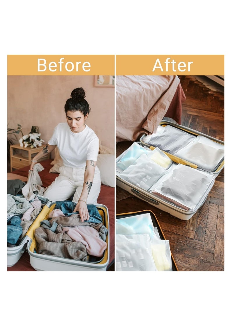 DUNISO أكياس تغليف القمصان، أكياس بلاستيكية وبولي قابلة لإعادة الإغلاق مقاس 11 × 15 بوصة لتغليف الملابس والقمصان والجينز والسراويل والقمصان ذات الأكمام القصيرة وأكياس بسحاب غير لامعة مع فتحة تهوية للتخزين أثناء السفر (مقاس واحد) - Image 3